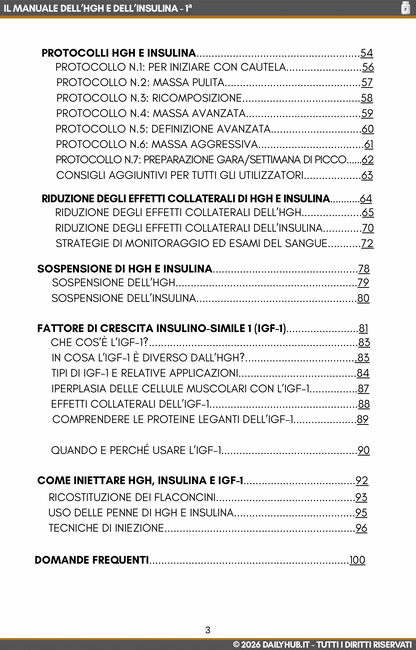 IL MANUALE DELL'HGH E DELL'INSULINA