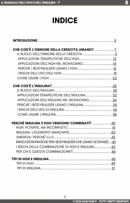 IL MANUALE DELL'HGH E DELL'INSULINA